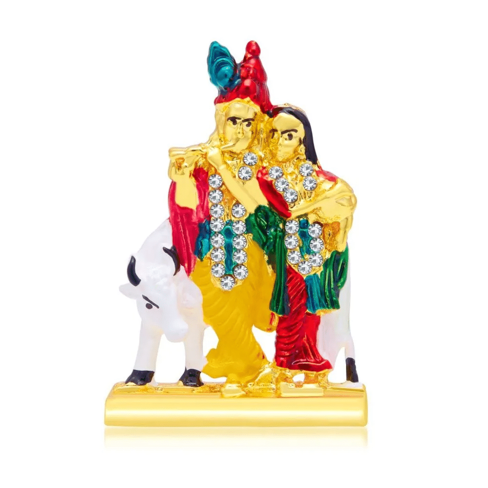     			PAYSTORE - Aluminium Radha Krishna Idol ( 9 cm )