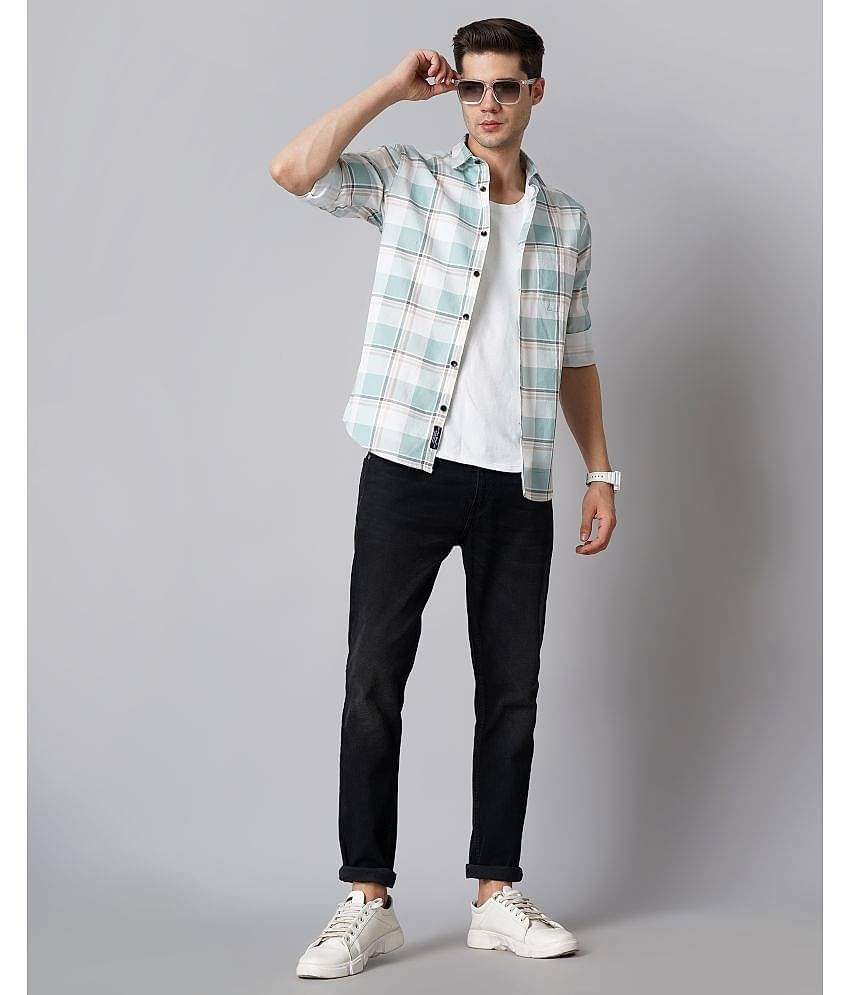 Paul Street - Green 100% Cotton Slim Fit Men's Casual Shirt ( Pack of 1 )