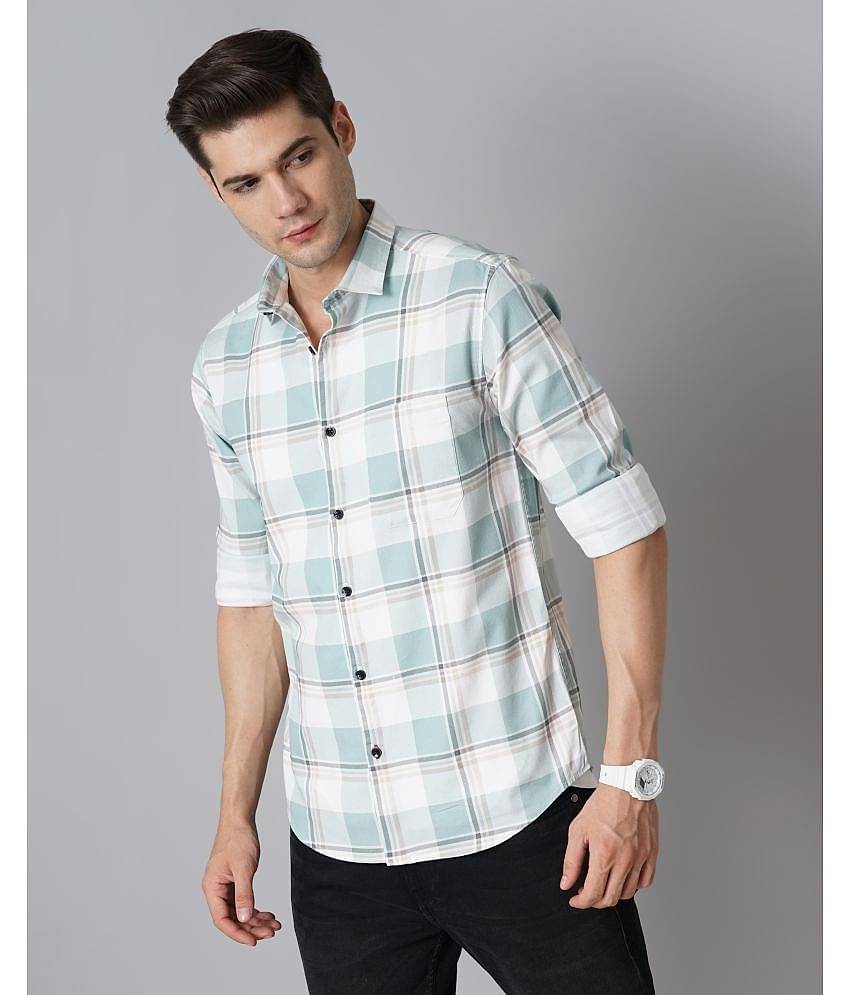 Paul Street - Green 100% Cotton Slim Fit Men's Casual Shirt ( Pack of 1 )