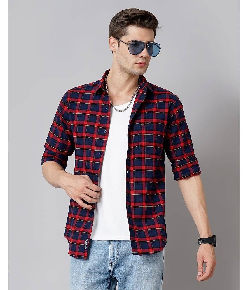 Paul Street - Red 100% Cotton Slim Fit Men's Casual Shirt ( Pack of 1 )