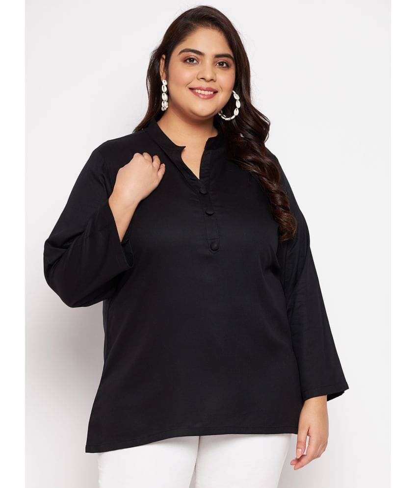     			VINAAN Women's Rayon Regular Top ( Black )