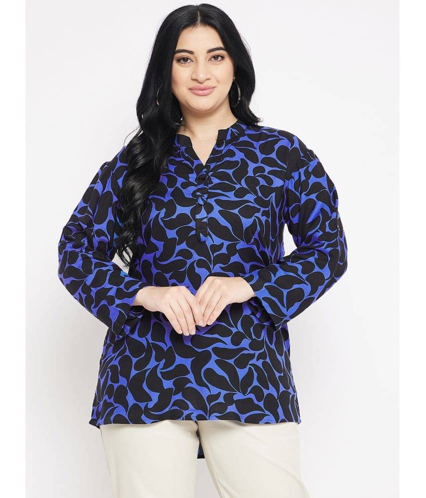 VINAAN Women's Rayon Regular Top ( Blue ) VINAAN Women's Rayon Regular Top ( Blue )