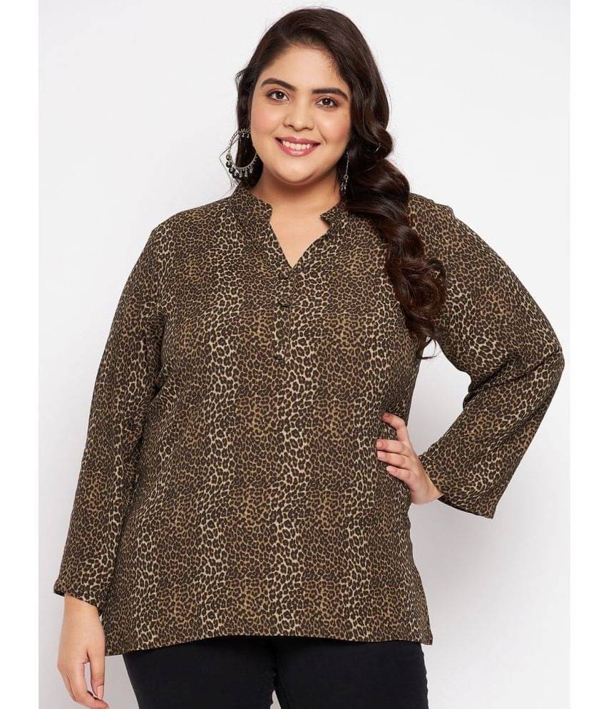     			VINAAN Women's Polyester Regular Top ( Brown )