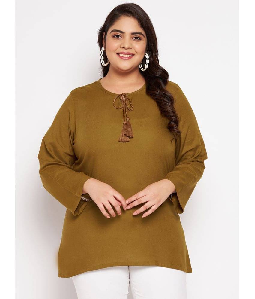     			VINAAN Women's Rayon Tunic ( Brown )