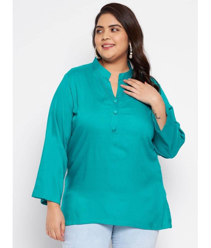 VINAAN Women's Rayon Regular Top ( Green ) VINAAN Women's Rayon Regular Top ( Green )