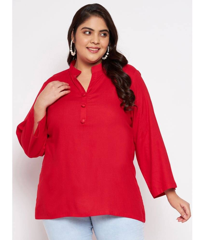 VINAAN Women's Rayon Regular Top ( Red ) VINAAN Women's Rayon Regular Top ( Red )