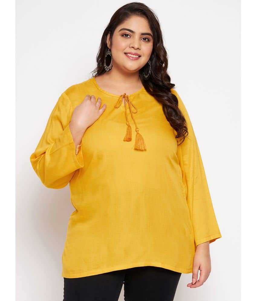 VINAAN Women's Rayon Tunic ( Yellow )