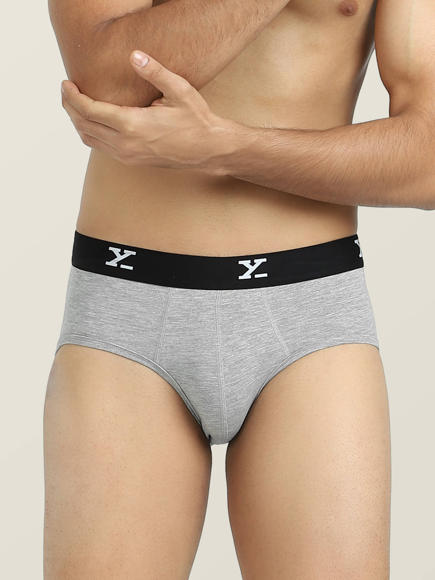 XYXX Pack of 1 Modal Briefs For Men's ( Grey Melange )