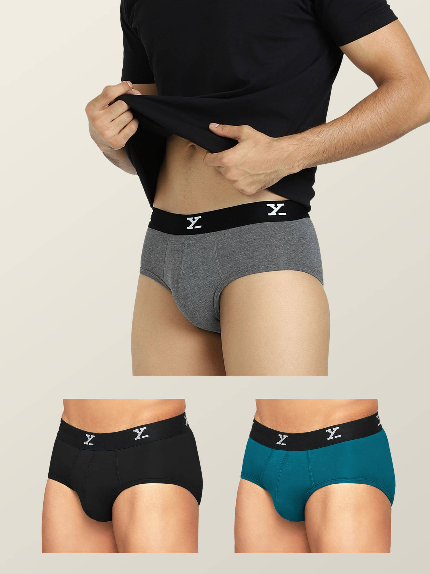XYXX Pack of 3 Modal Briefs For Men's ( Multicolor ) XYXX Pack of 3 Modal Briefs For Men's ( Multicolor )