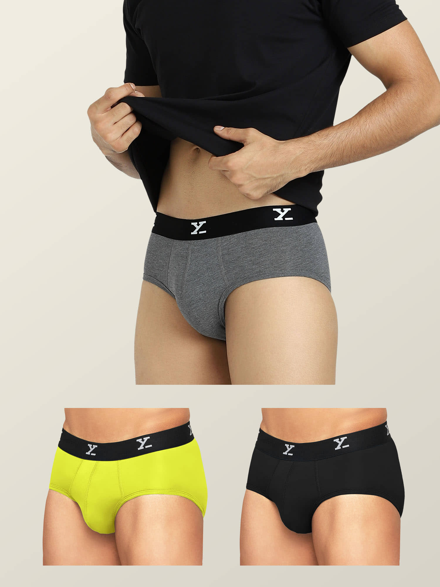XYXX Pack of 3 Modal Briefs For Men's ( Multicolor )