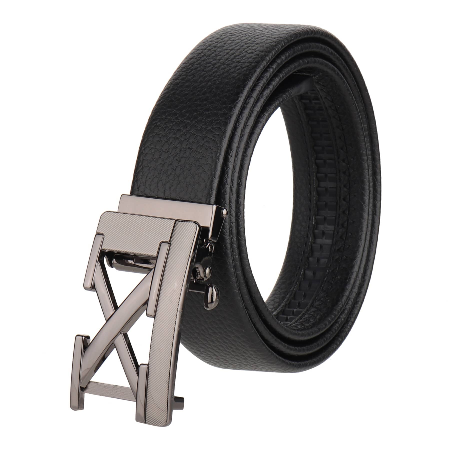 Zacharias - Black Leather Men's Casual Belt ( Pack of 1 )