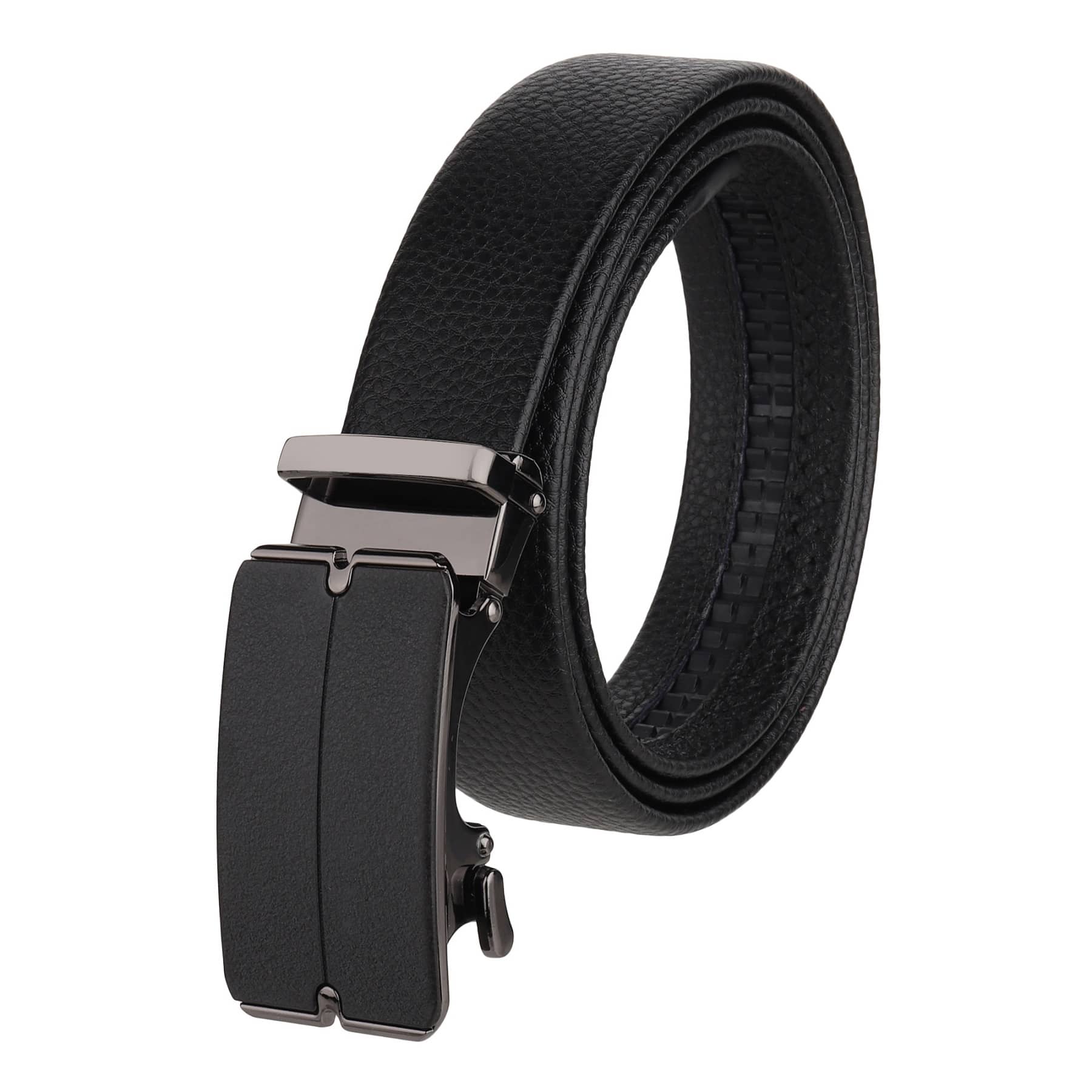 Zacharias - Black Leather Men's Casual Belt ( Pack of 1 )