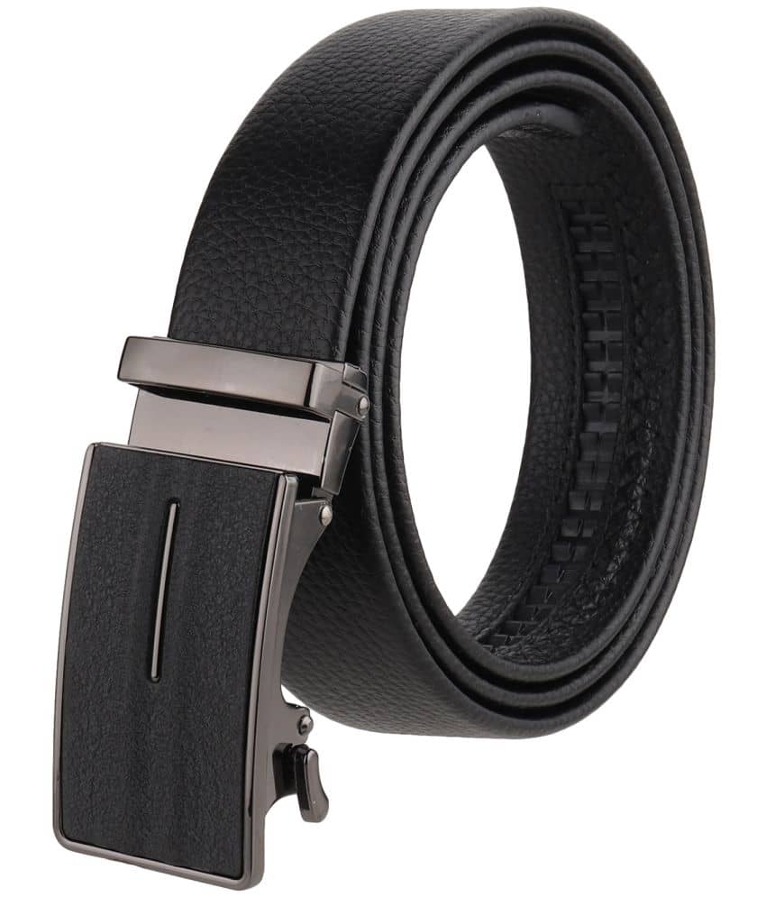Zacharias - Black Leather Men's Casual Belt ( Pack of 1 )