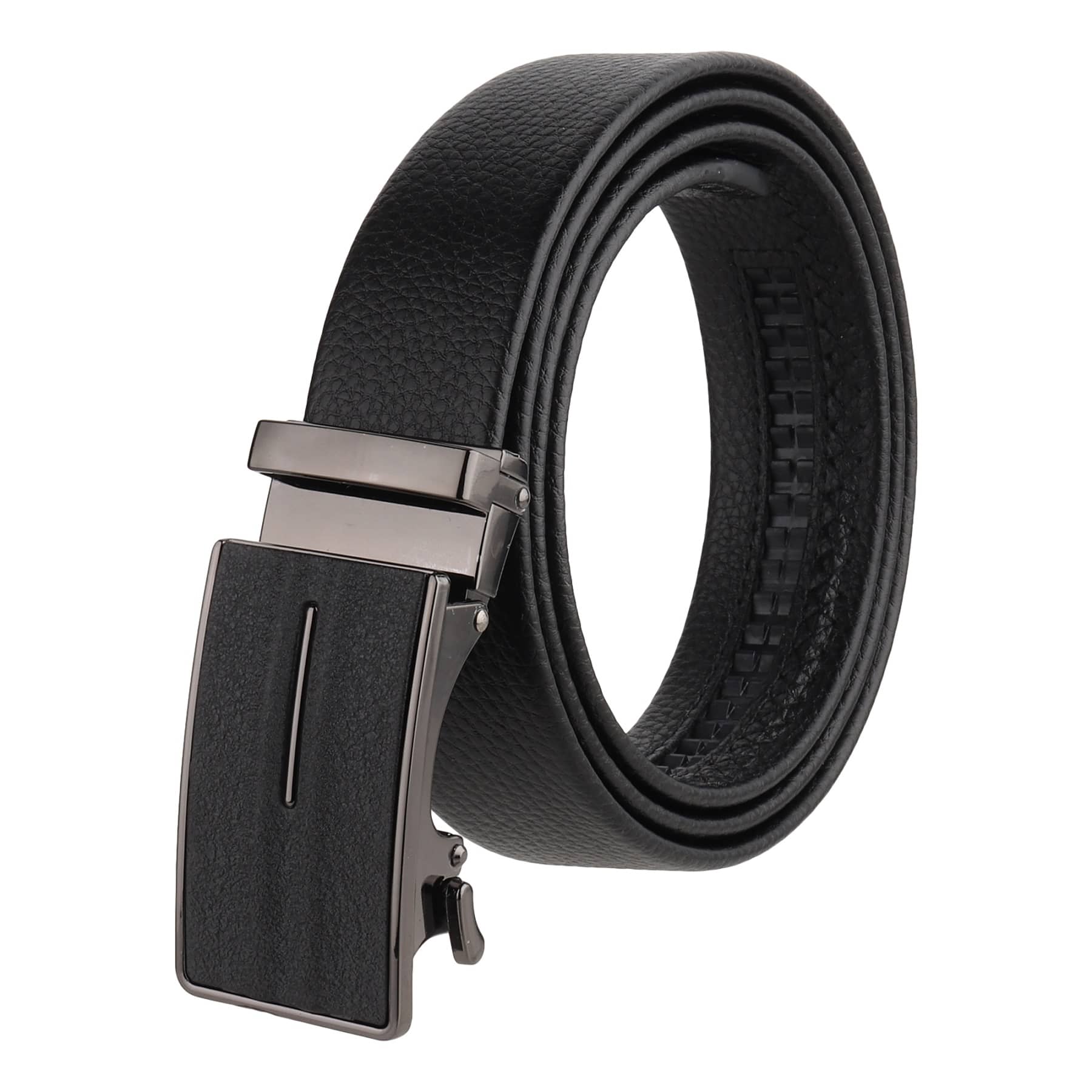 Zacharias - Black Leather Men's Casual Belt ( Pack of 1 )