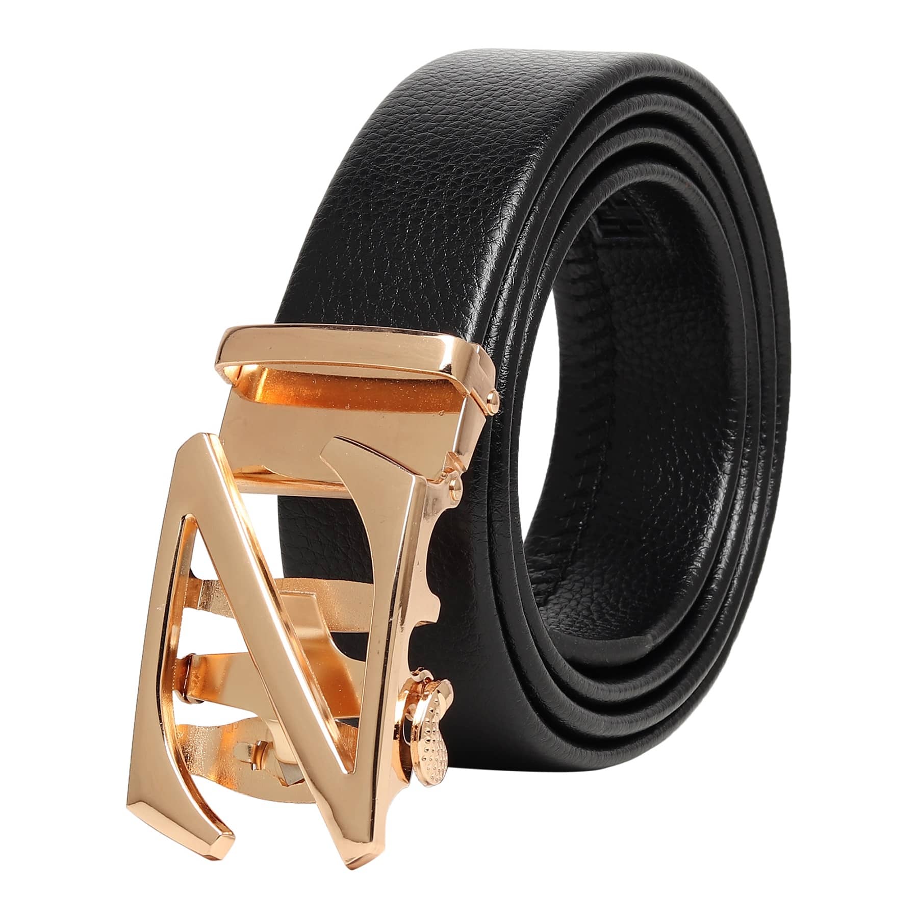 Zacharias - Black Leather Men's Casual Belt ( Pack of 1 )