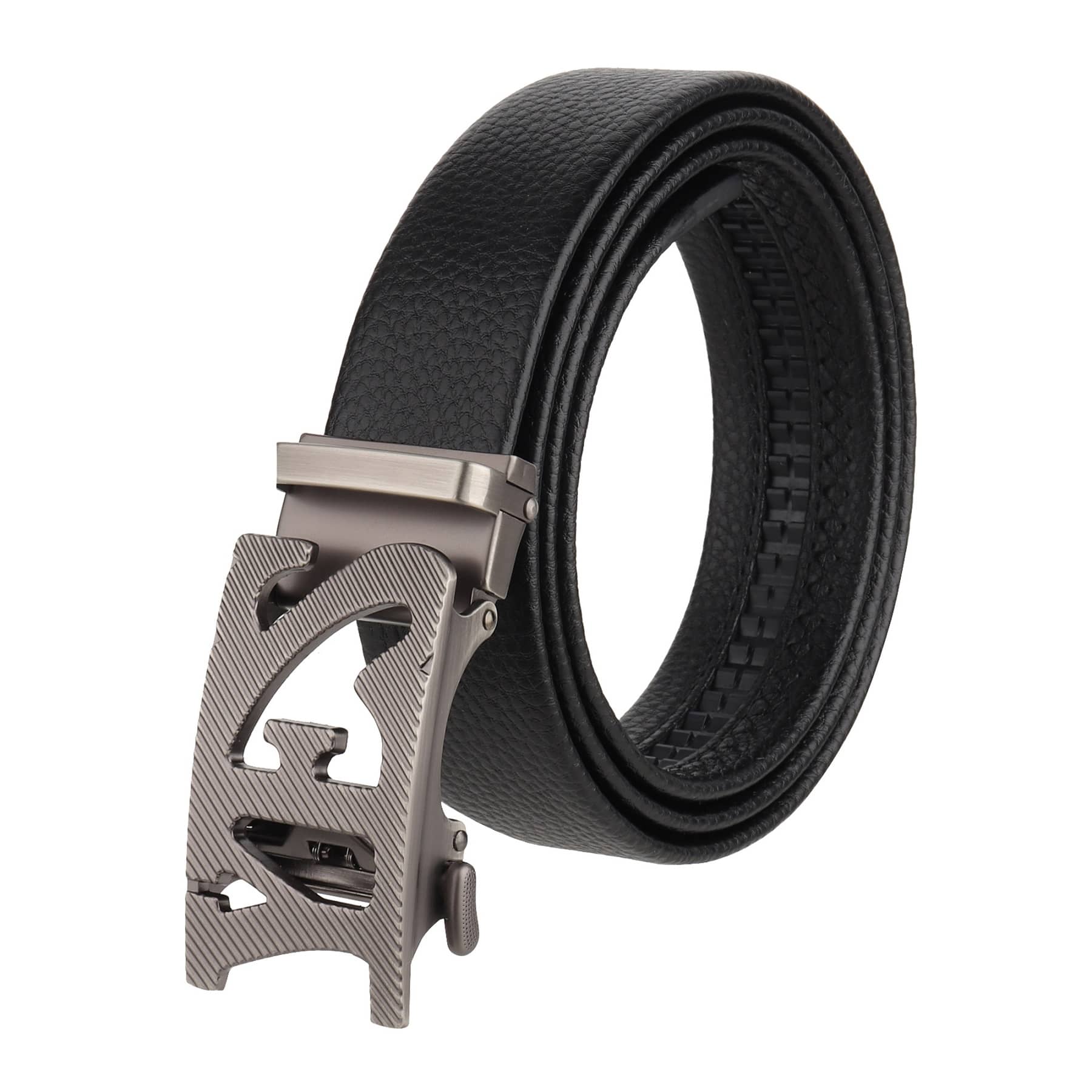 Zacharias - Black Leather Men's Casual Belt ( Pack of 1 )
