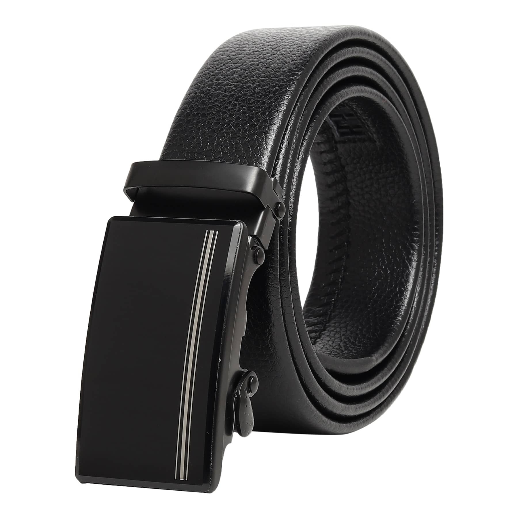 Zacharias - Black Leather Men's Casual Belt ( Pack of 1 )