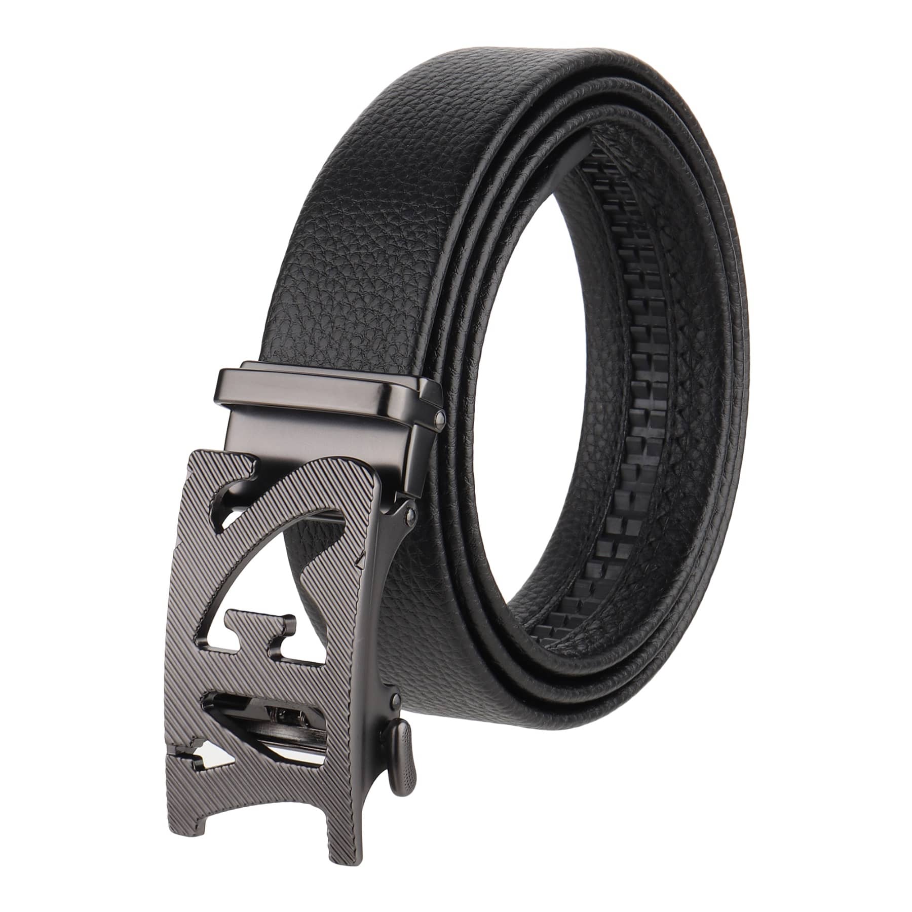 Zacharias - Black Leather Men's Casual Belt ( Pack of 1 )