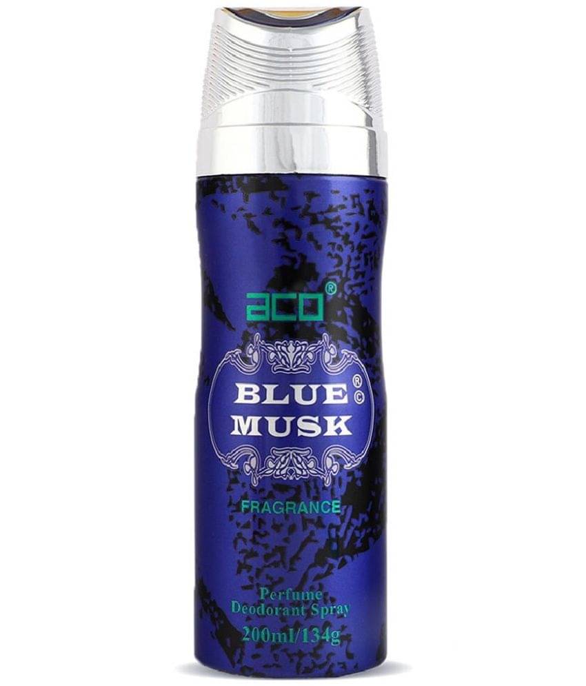 aco perfumes - BLUE MUSK Perfumed Body Spray 200ml Perfume Body Spray for Unisex 200 ml ( Pack of 1 ) aco perfumes - BLUE MUSK Perfumed Body Spray 200ml Perfume Body Spray for Unisex 200 ml ( Pack of 1 )