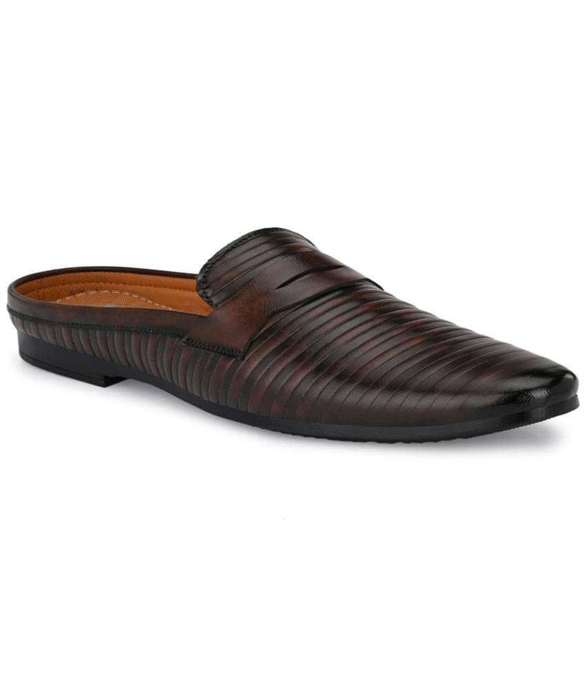 viv - Brown Men's Mules Shoes     			viv - Brown Men's Mules Shoes