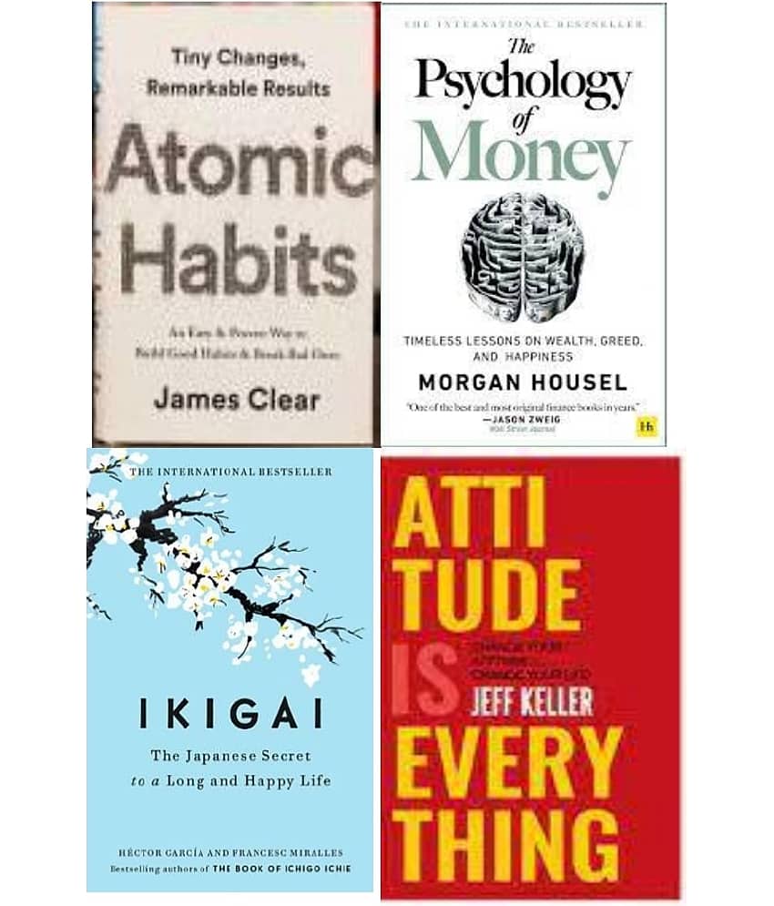 Atomic Habits + The Psychology of Money + Ikigai+ Attitude Is Everything - Stationery | Buy online on ZillyBuy