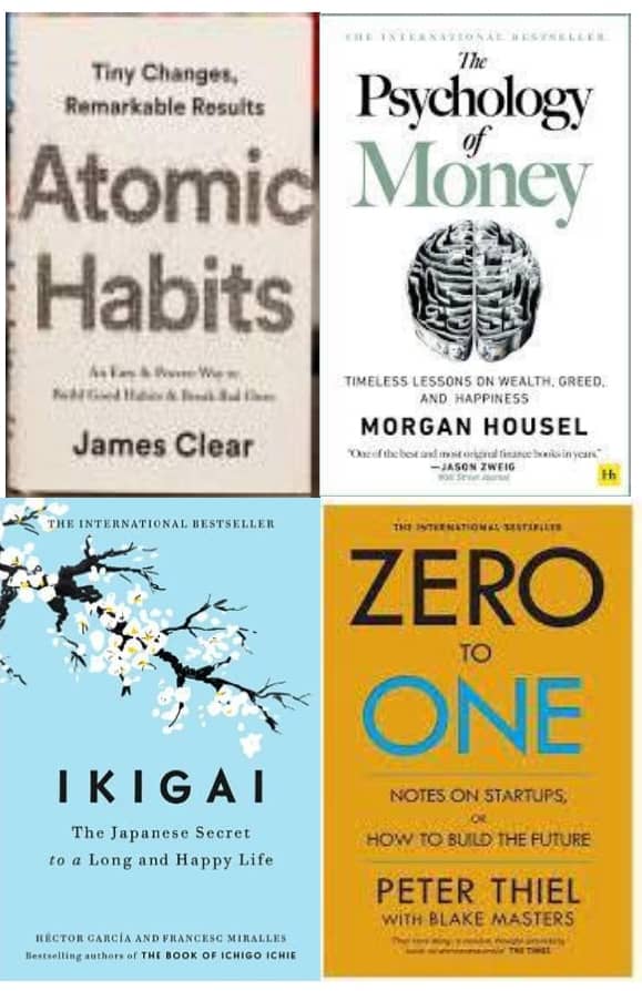 Atomic Habits + The Psychology of Money + Ikigai + Zero To One - Stationery | Buy online on ZillyBuy