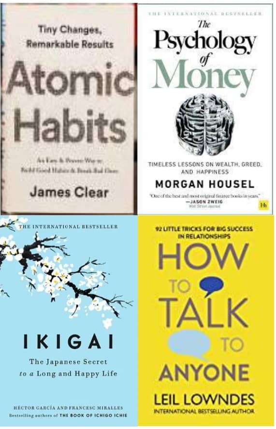 Atomic Habits + The Psychology of Money + Ikigai + How to Talk to Anyone - Stationery | Buy online on ZillyBuy