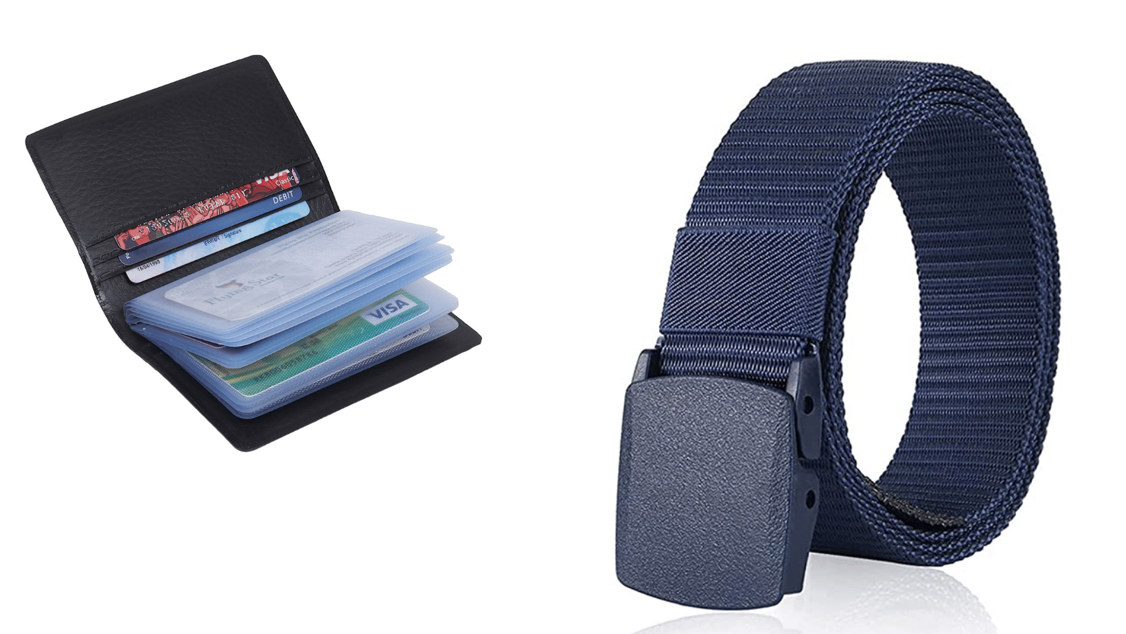 Clock21 - Blue Canvas Men's Casual Belt ( Pack of 2 )