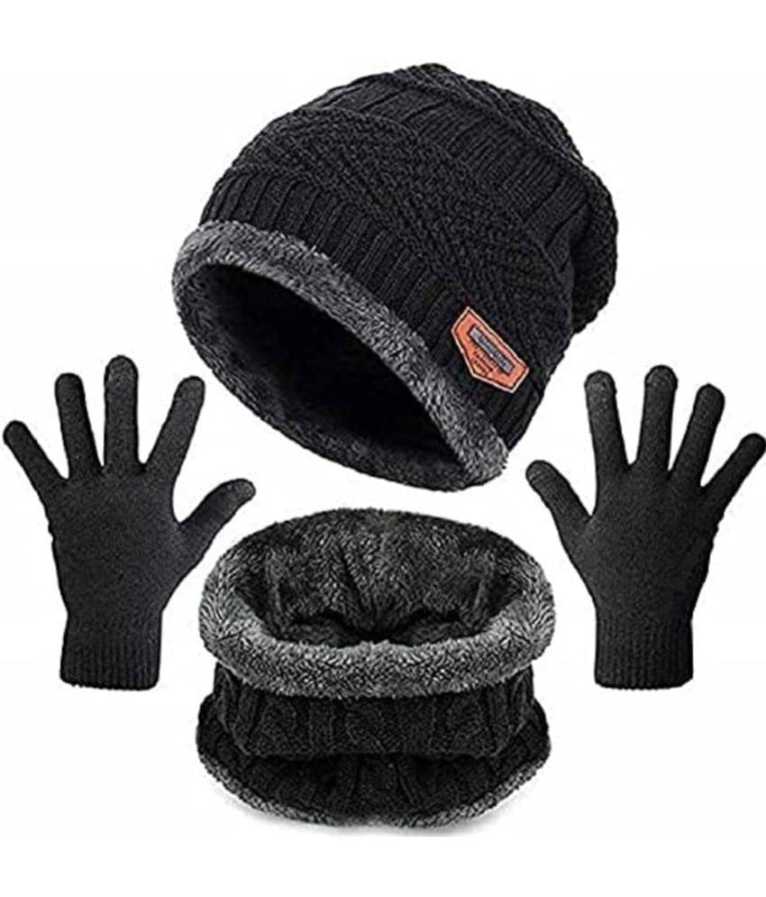     			Creature - Black Women's Woollen Gloves ( Pack of 1 )