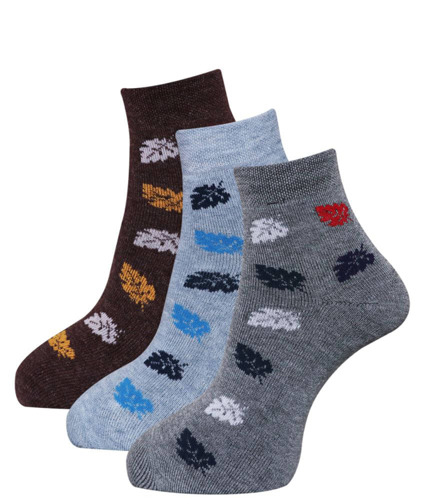 Dollar - Multicolor Woollen Women's Ankle Length Socks ( Pack of 3 ) Dollar - Multicolor Woollen Women's Ankle Length Socks ( Pack of 3 )