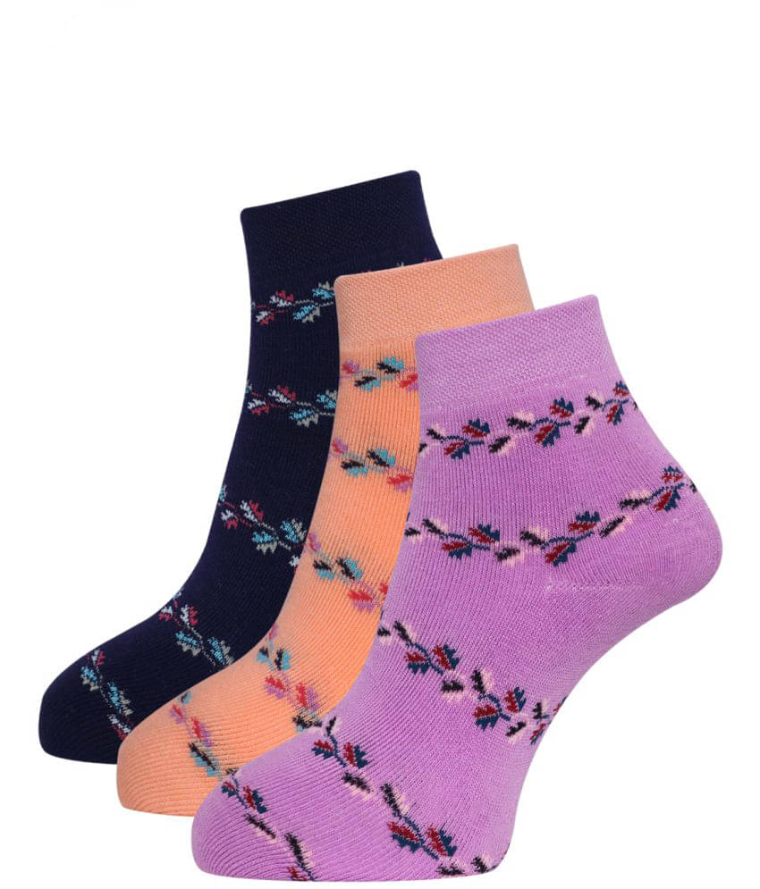     			Dollar - Multicolor Woollen Women's Ankle Length Socks ( Pack of 3 )
