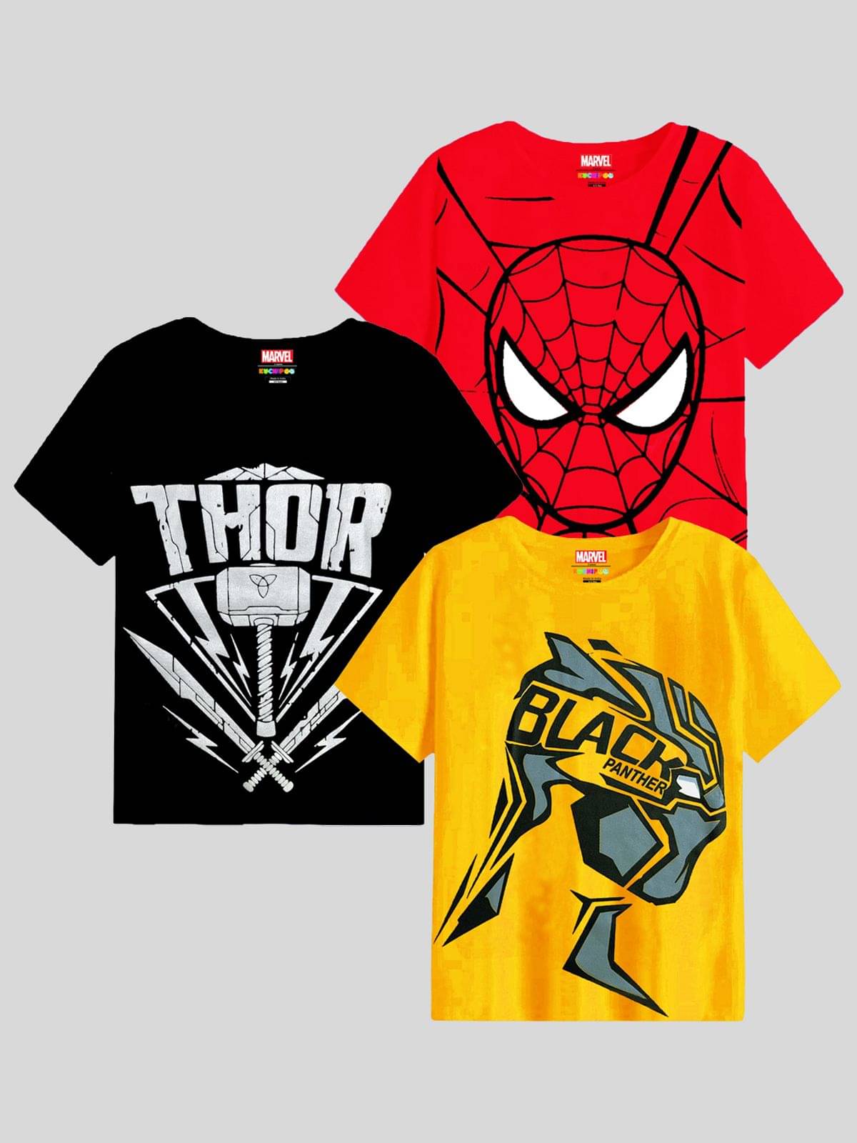     			Kuchipoo Pack of 3 Boys Cotton Blend T-Shirt ( Multi Color )