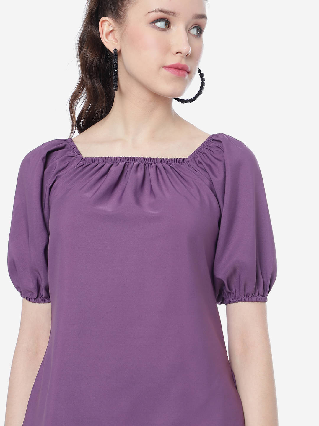     			MOKOSH Women's Polyester Regular Top ( Purple )