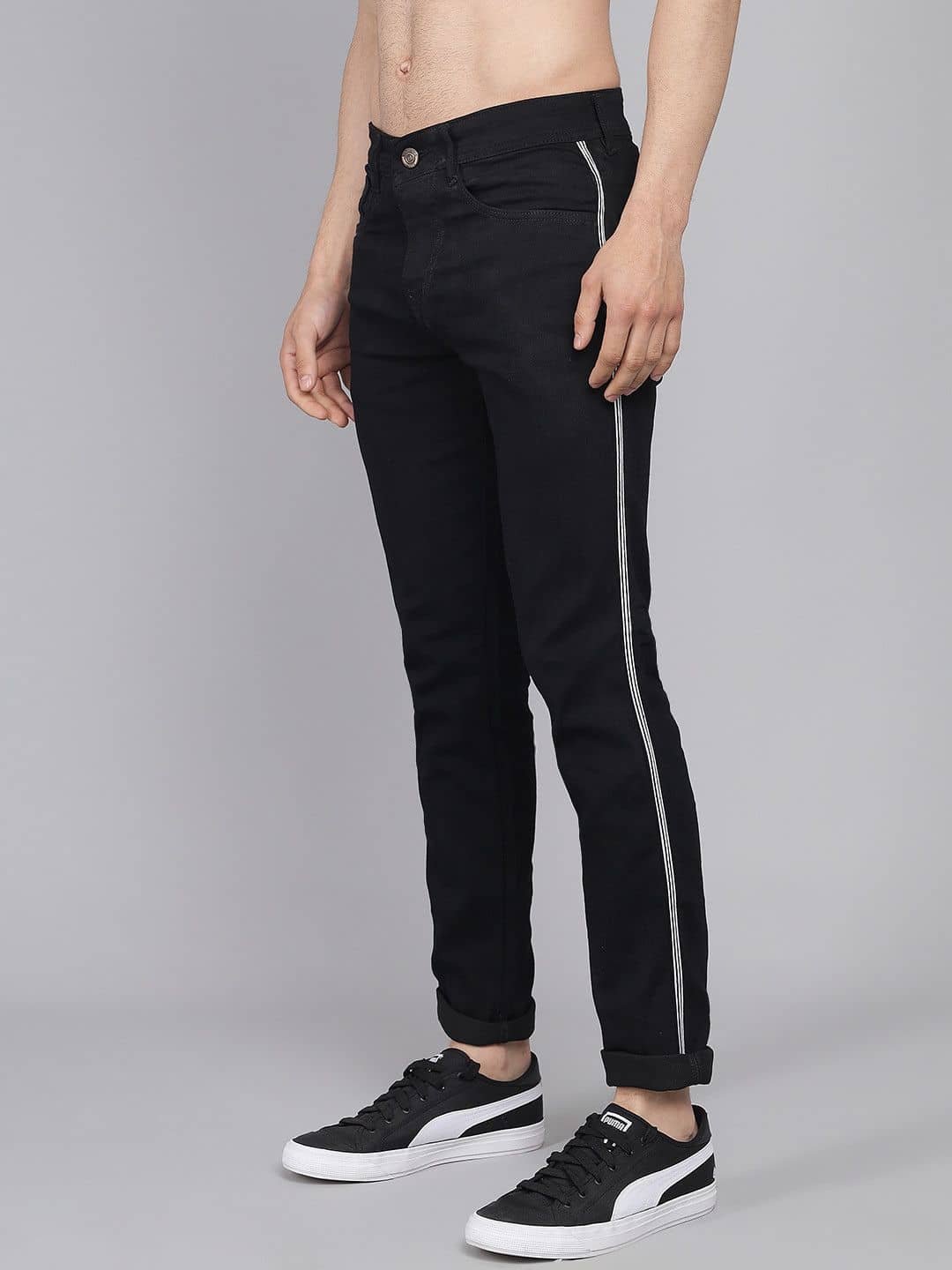 PODGE - Black Denim Slim Fit Men's Jeans ( Pack of 1 ) - Jeans | Buy online on ZillyBuy