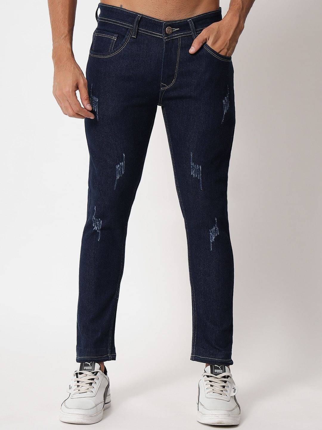 PODGE - Dark Blue Denim Slim Fit Men's Jeans ( Pack of 1 )     			PODGE - Dark Blue Denim Slim Fit Men's Jeans ( Pack of 1 )