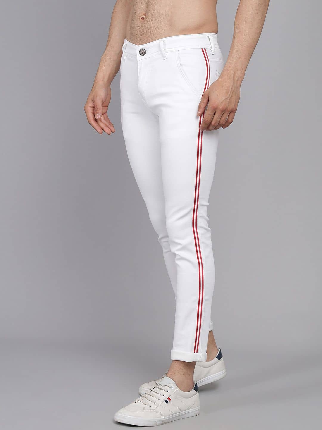 PODGE - White Denim Slim Fit Men's Jeans ( Pack of 1 ) - Jeans | Buy online on ZillyBuy