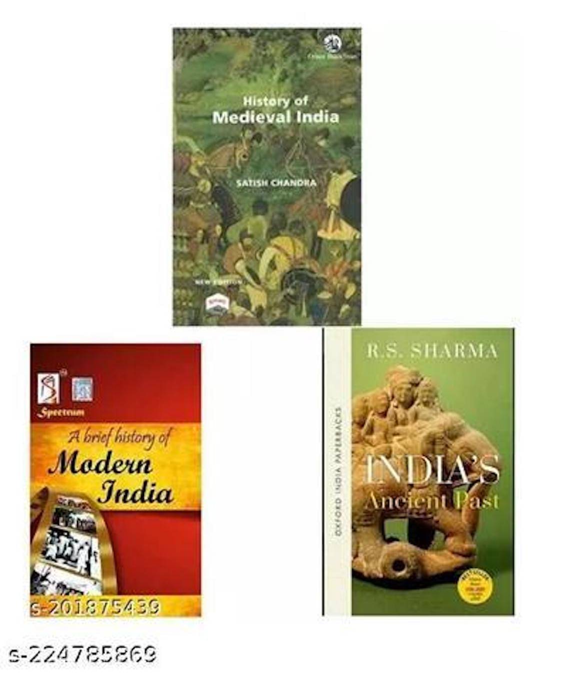 Set of 3 Books-Spectrum Book+ History of Medieval India Complete Book in English By Satish Chandra+Ancient history (RS Sharma) Upsc Civil Services Books Set of 3 Books-Spectrum Book+ History of Medieval India Complete Book in English By Satish Chandra+Ancient history (RS Sharma) Upsc Civil Services Books