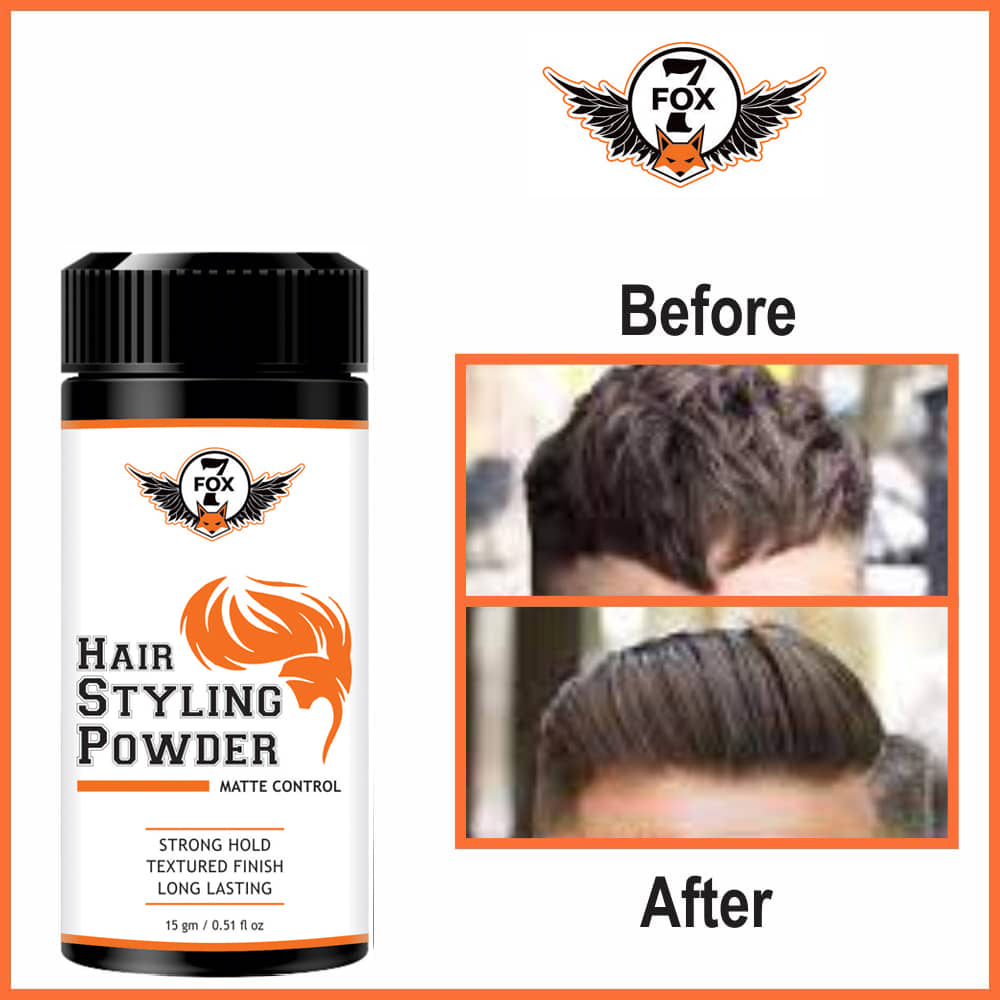 7 FOX Hair Styling Powder for High Volume,  Strong Hold Matte 15 gm