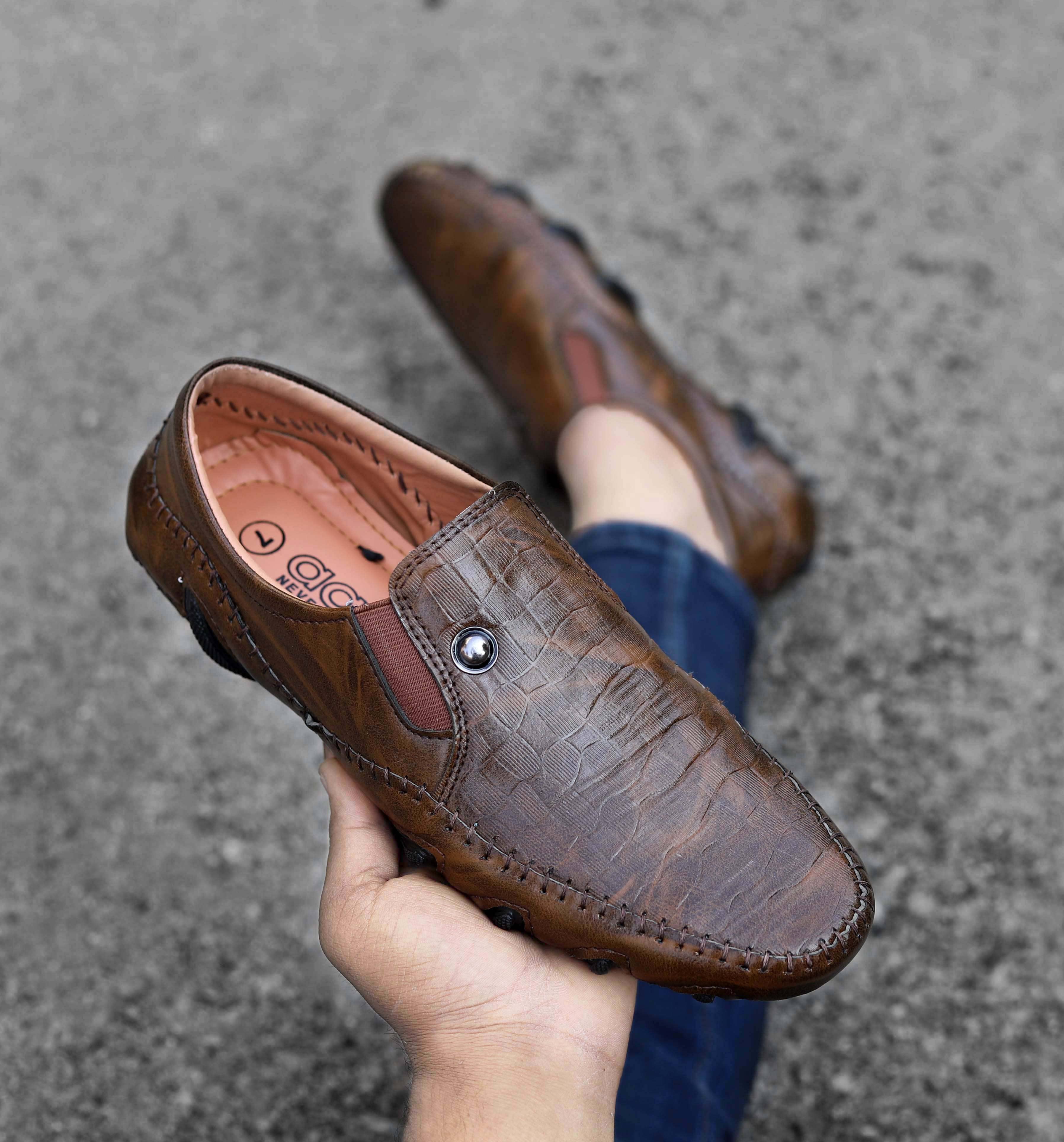 Aadi - Brown Men's Slip on - Formal Shoes | Buy online on ZillyBuy