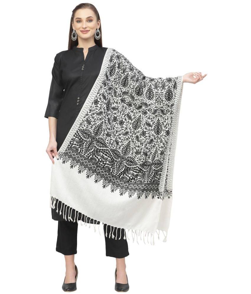     			Anekaant Black Embroidered Shawl - ( Pack of 1 )