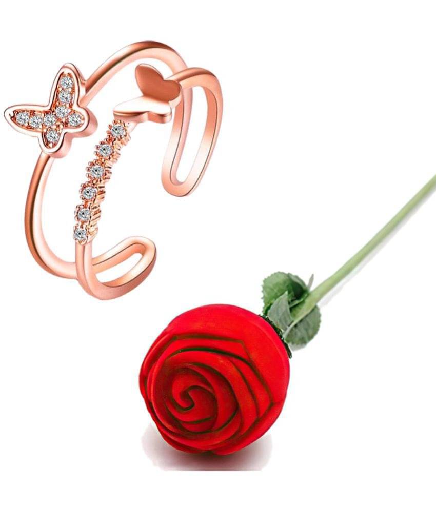 FASHION FRILL - Rose Gold Rings ( Pack of 1 ) FASHION FRILL - Rose Gold Rings ( Pack of 1 )