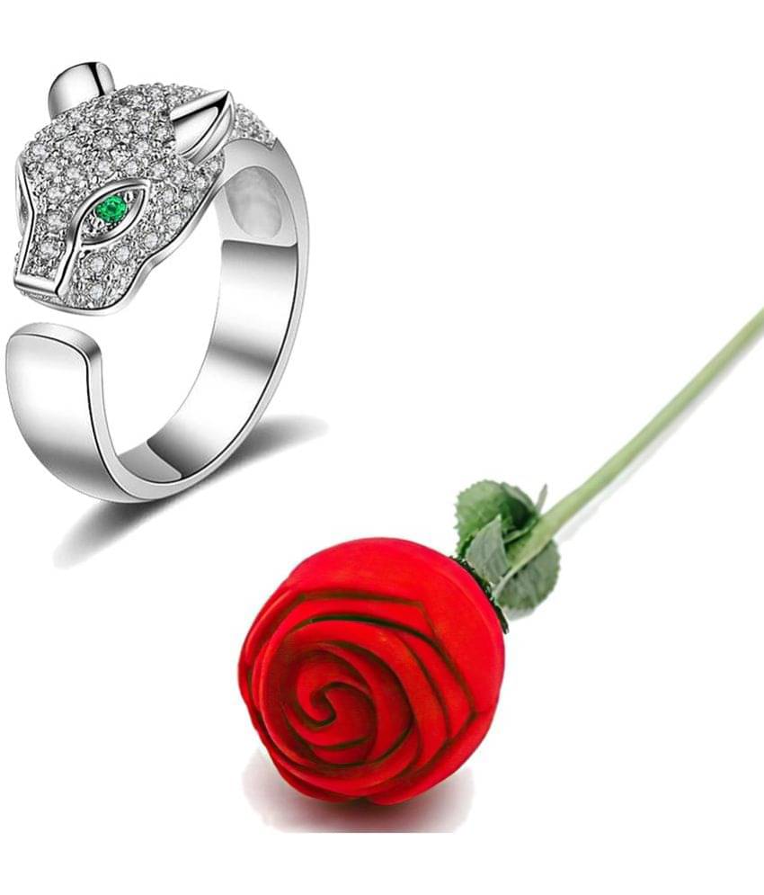     			FASHION FRILL - Silver Rings ( Pack of 2 )