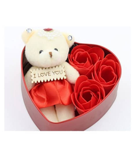 FSN-Valentine Day Heart Shape Box with Rose Love Couple Gift For For Boy ,Girl and Lover. - Stationery | Buy online on ZillyBuy