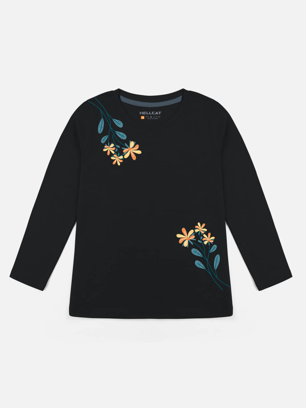     			HELLCAT Pack of 1 Girls Cotton Blend T-Shirt ( Black )