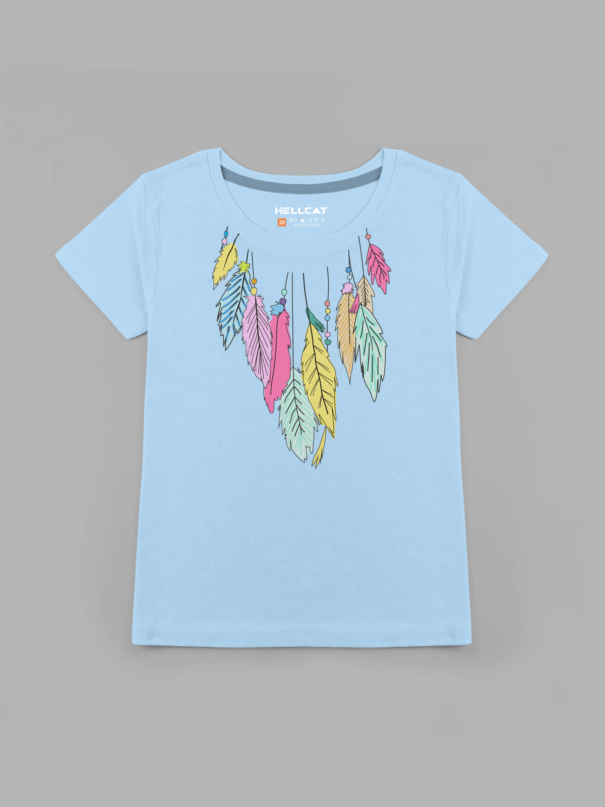     			HELLCAT Pack of 1 Girls Cotton Blend T-Shirt ( Light Blue )