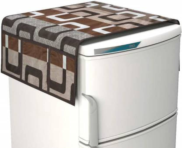 Polyester Fridge Top Cover 55x97 Cm (Pack of 1) - Brown Polyester Fridge Top Cover 55x97 Cm (Pack of 1) - Brown