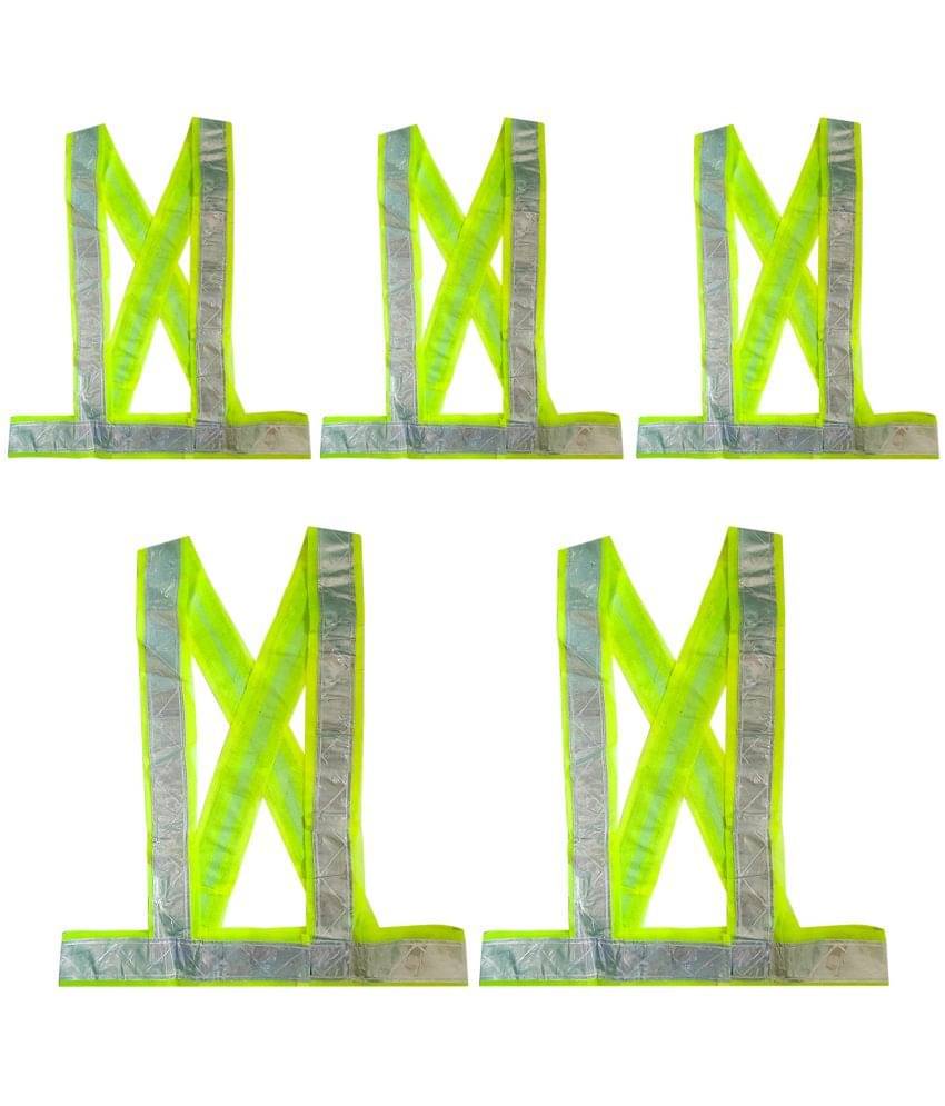     			"High Reflective Cross Belt High Visibility Safety Jacket  ( PACK OF 5)(GREEN) Green Safety Jacket