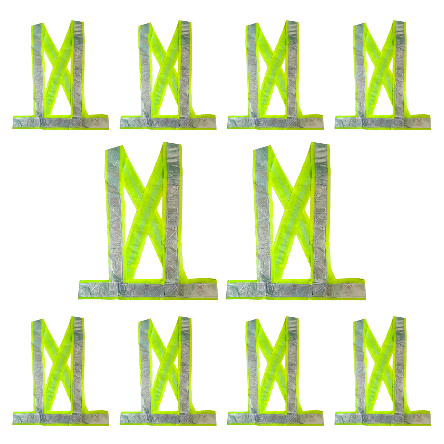 "High Reflective Cross Belt High Visibility Safety Jacket ( PACK OF 10)(GREEN) Green Safety Jacket "High Reflective Cross Belt High Visibility Safety Jacket ( PACK OF 10)(GREEN) Green Safety Jacket