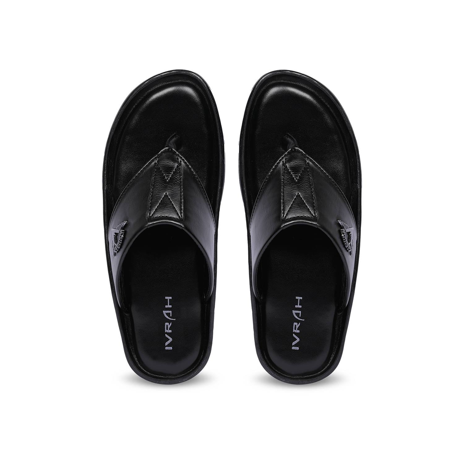     			IVRAH - Black Men's Leather Slipper