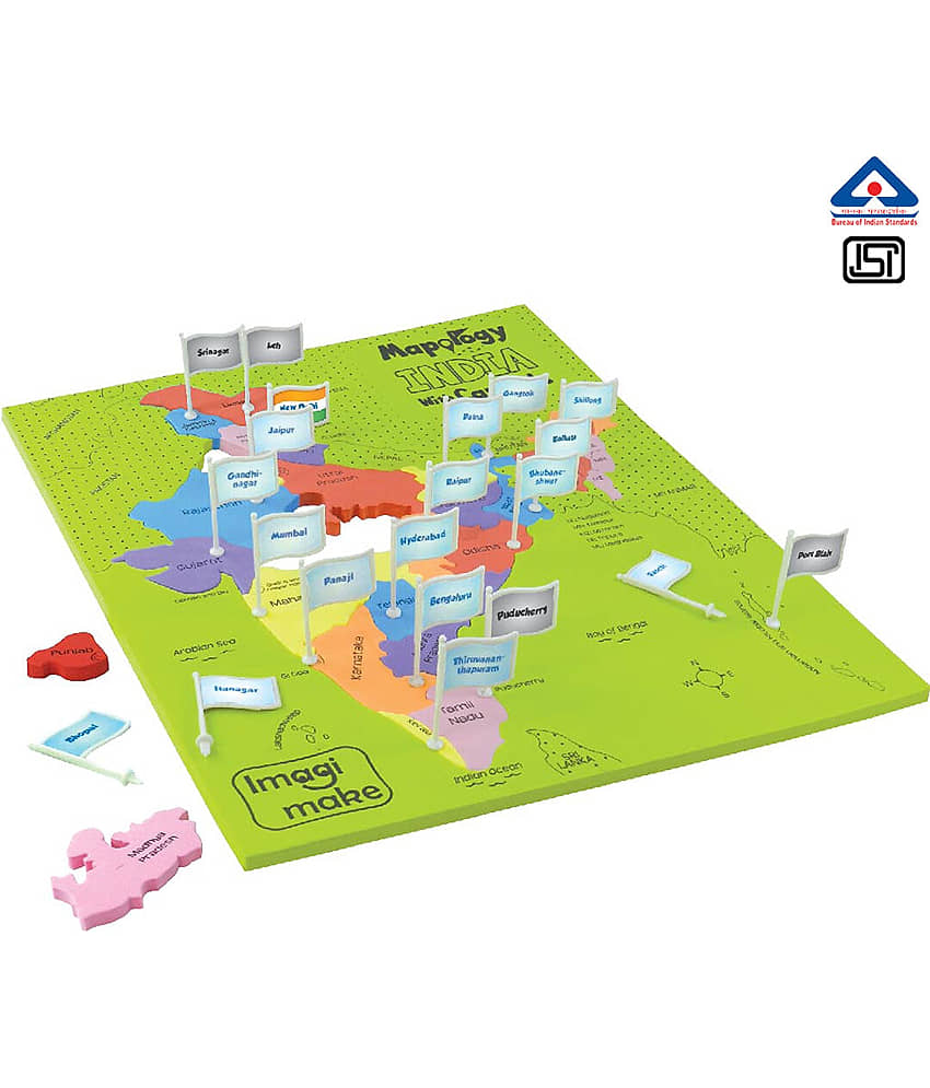 Imagimake Mapology India with State Capitals - Educational Toy and Learning Aid for Boys and Girls-Map Puzzle-Jigsaw puzzle. - Toys and Games | Buy online on ZillyBuy